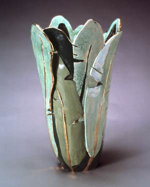 Banana Leaves sculpture vessel
